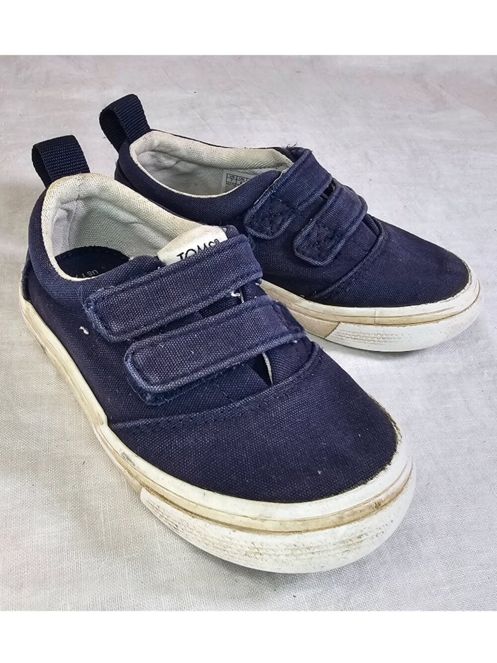 Toms Kids’ Fenix Double Strap Toddler Shoes Canvas Sneakers 7 Navy
